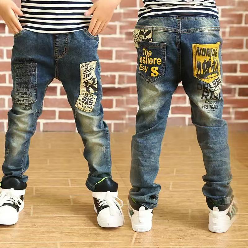 Kinder Hosen Große Jungen Stretch Joker Jeans 2020 Frühling Kinder Bleistift Leggings Herbst Denim Kleidung Fo 120 navy blau