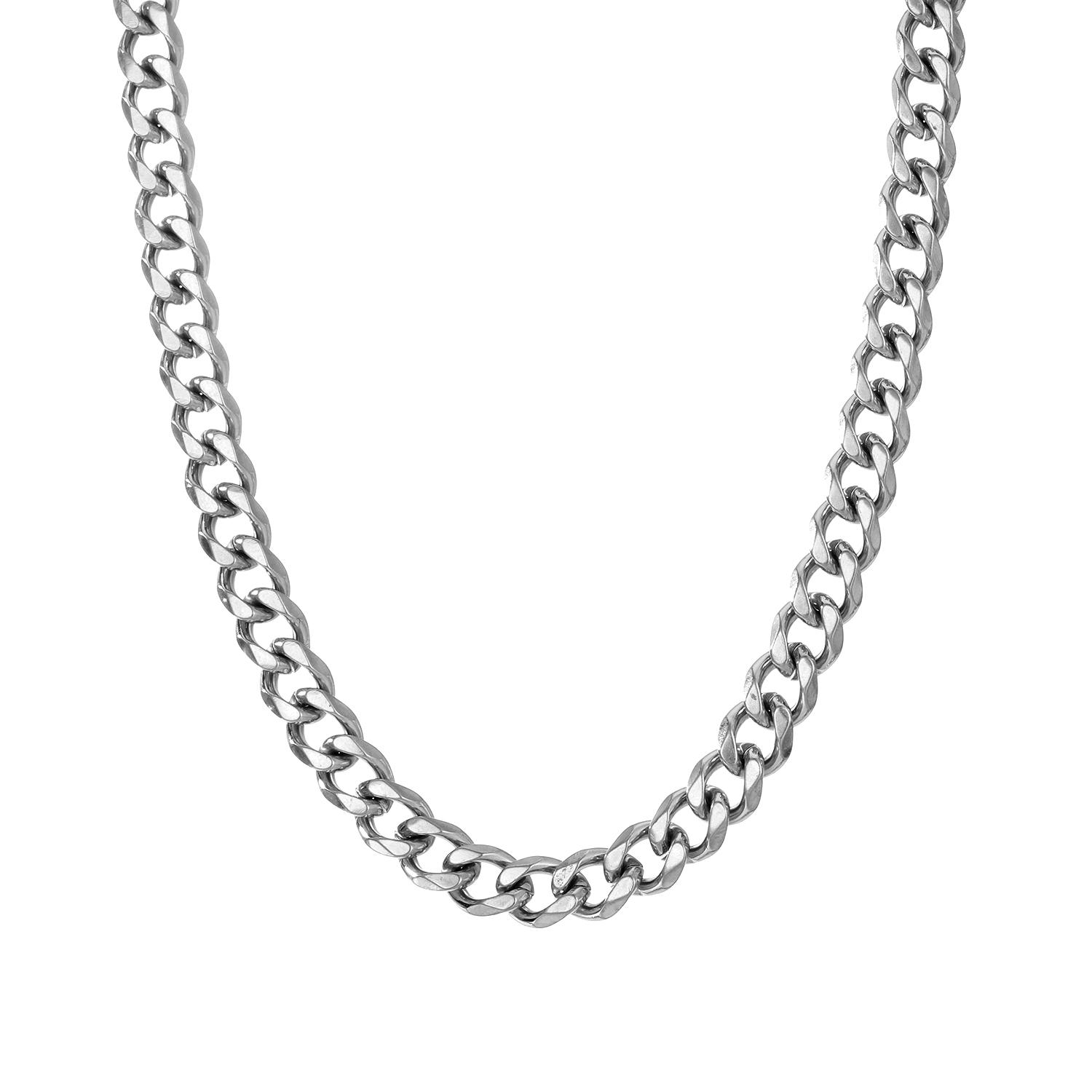 Street Punk Halskette Band Halskette Party Club Cool Student Boy Halskette Südkorea Einfache Halskette Herren Tough Guy Monochrome Halskette Verdickt C silber