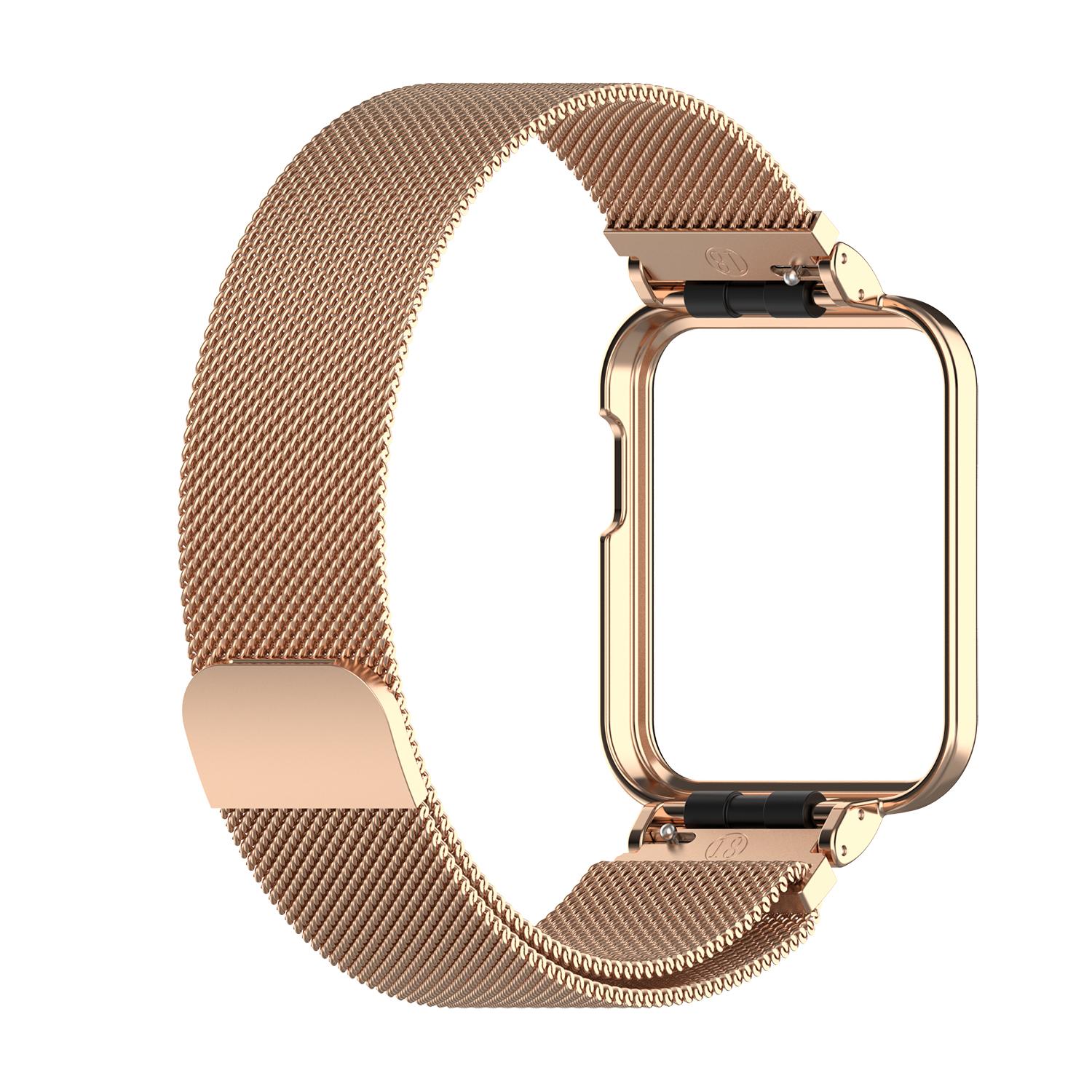 Milanese Strap Für Xiaomi Mi Uhr Lite Smart Uhr Metall Rahmen Protector Fall Armband Armband Für Redmi Uhr 2 Lite correa Mi Watch Lite rose gold