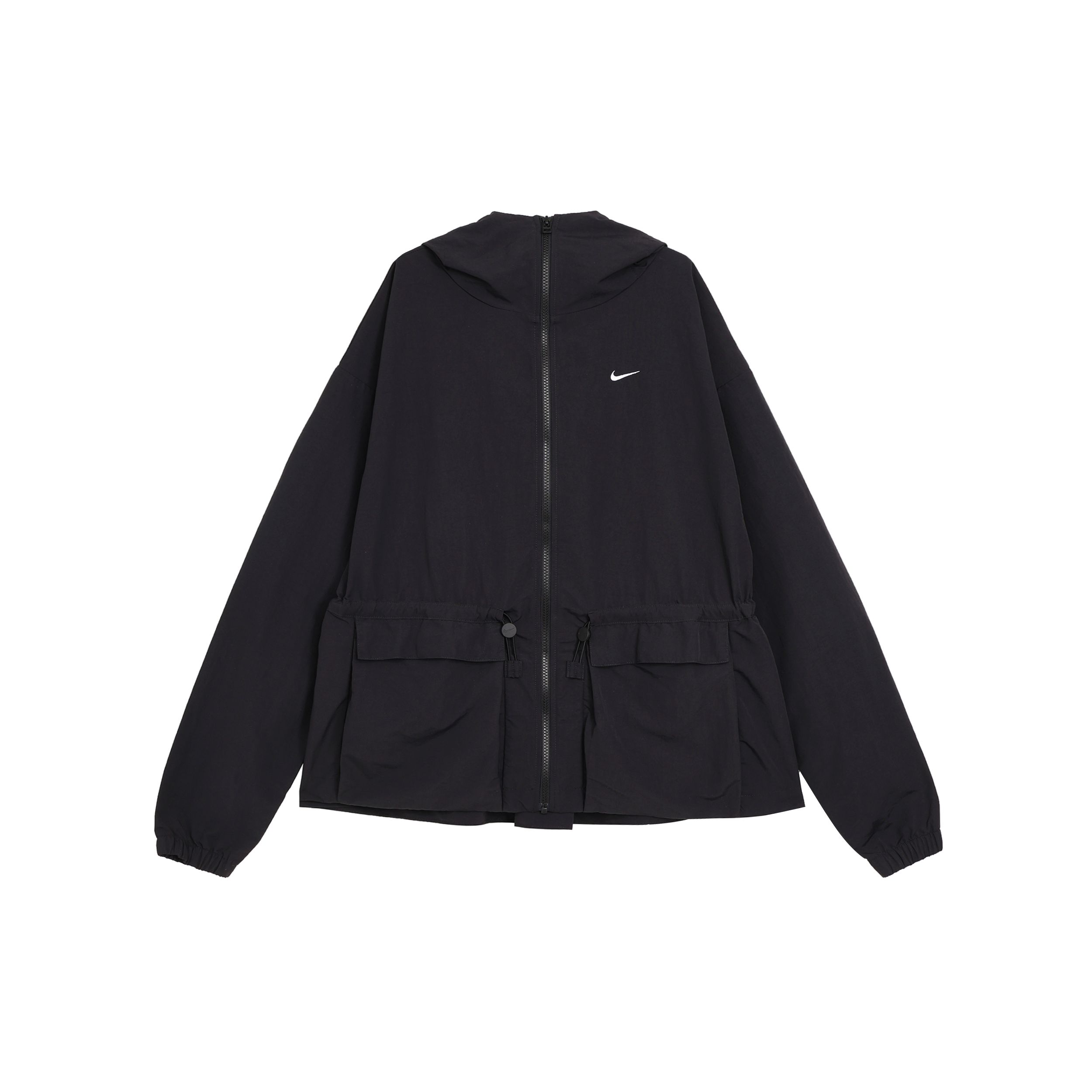 Nike Einfarbig Kapuzen-Reißverschluss Freizeitjacke Damenjacke Schwarz FN3670-010 S