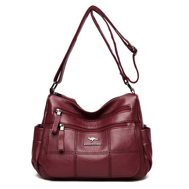 Echte Marke Leder Sac Luxus Handtaschen Geldbörse Frauen Taschen Designer Schulter Umhängetasche Messenger Taschen Weibliche 2021 Wasserdichte Tasche bordeaux