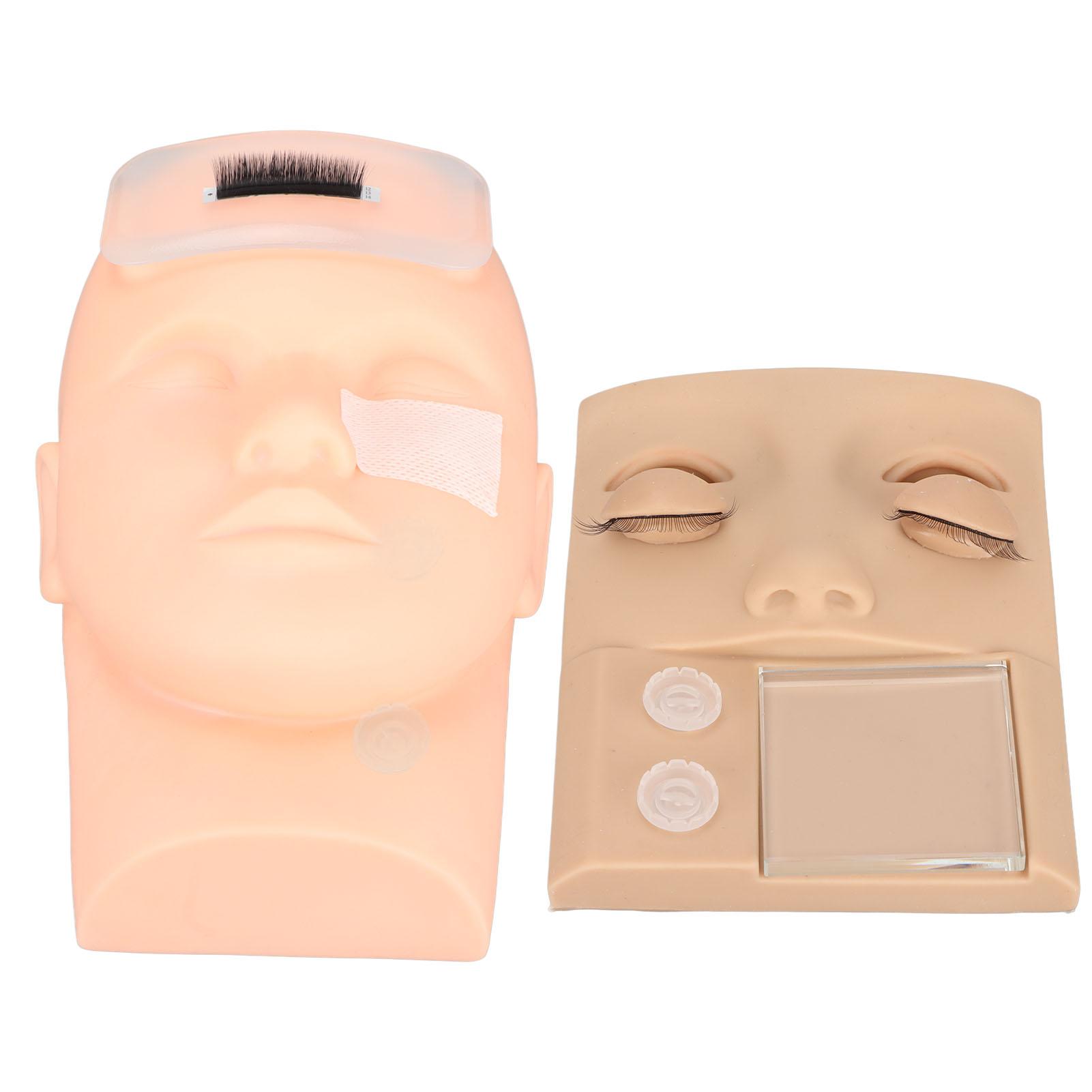 Wimpernverlängerungs-Übungsset mit Wimpern-Mannequin-Kopf-Gesicht zum Graften von falschen Wimpern, Make-up