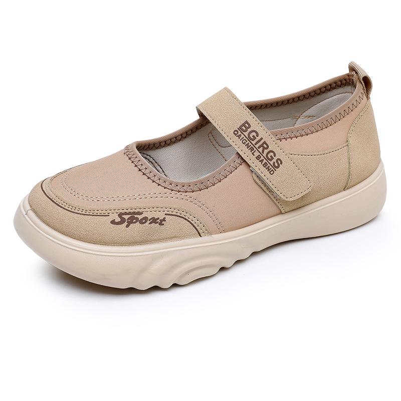 Damen S Lässige Einzelne Schuhe Flach Vier Jahreszeiten Schuh Flache Mund Slip-On Schuhe Bequeme Mutter Schuhe Slipper Schuhe 35 khaki
