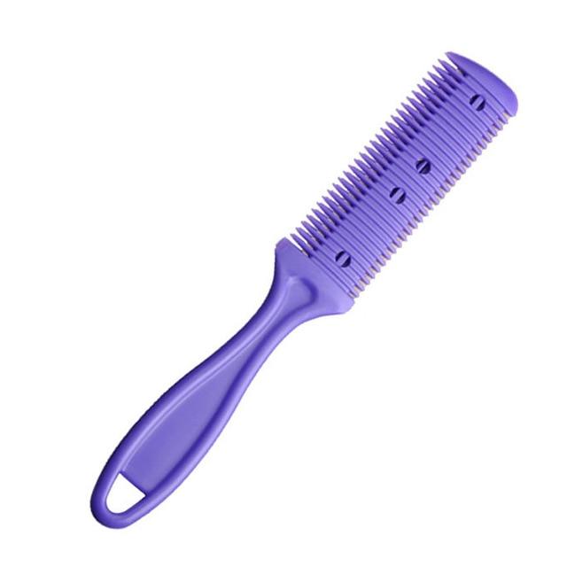 Haarschnitt-Styling-Friseurscheren-Rasiermesser-Magie-Klinge-Kamm-Friseur-Werkzeugsatz 1PCS Top-Qualität Doppelseitiges Messer Haarschere violett