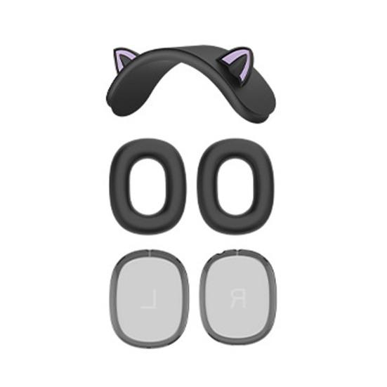 Kopfhörer-Schutzhülle, 360-Grad-Schutz, rutschfest, wasserdicht, einfach zu installierende Silikon-Schutzhülle für AirPods Max schwarz