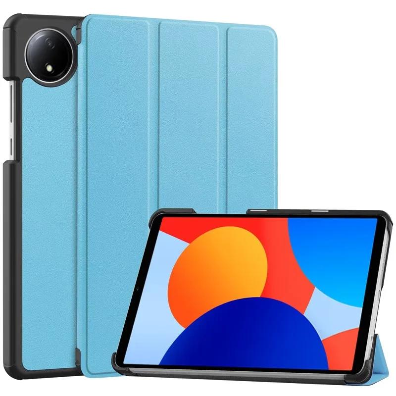Für Xiaomi Redmi Pad SE 8.7 Hülle 2024 Neue dreifach klappbare Tablet-Hülle aus PU-Leder mit Ständer Funda für Redmi Pad SE 8,7 Zoll Smart Case Redmi Pad SE 8.7 himmelblaue