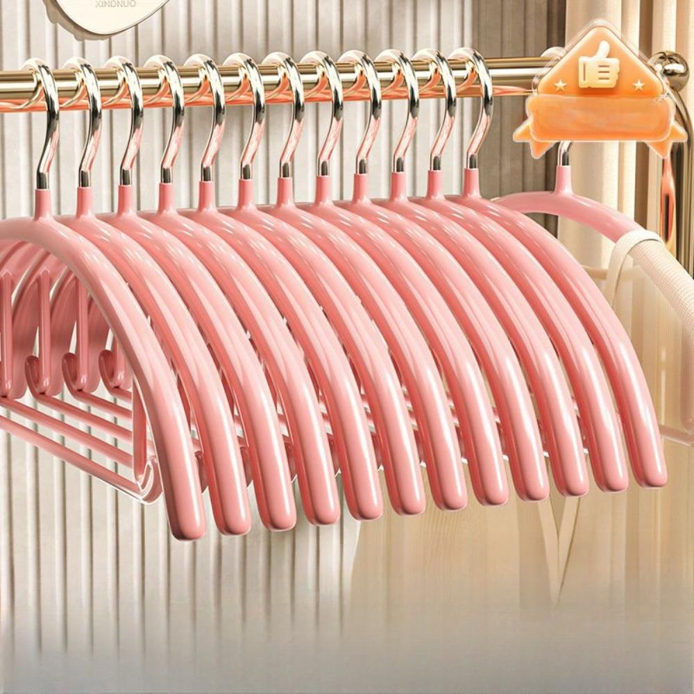 Kleiderbügel, Pullover-Kleiderbügel ohne Schulterbeulen, robuste Kleiderbügel, rutschfeste Metallbügel mit PVC-Beschichtung für Pullover, Anzüge, Kleider, Jacken Pack of 5 rosa