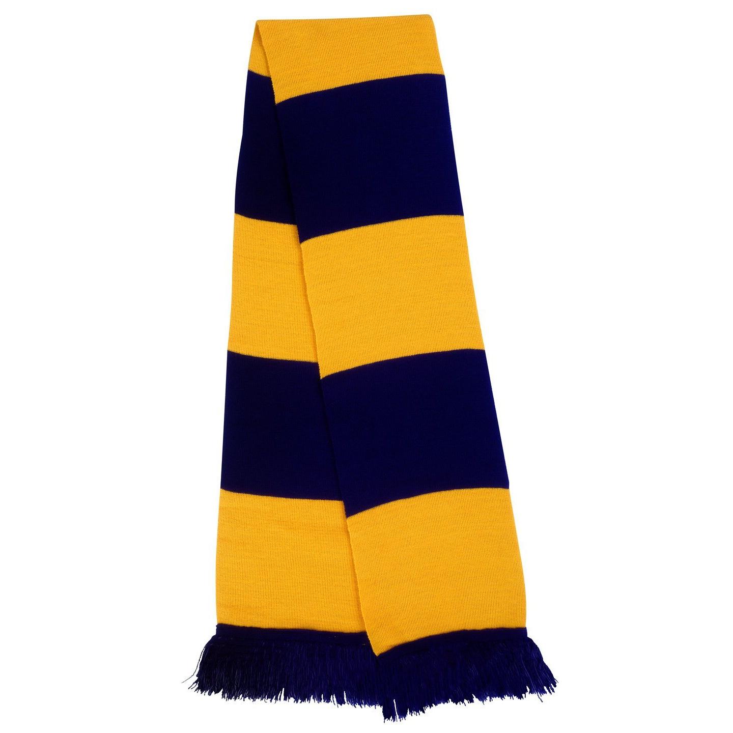 Result Herren-Thermo-Winterschal aus dickem Strick One Size dunkelblau/gold