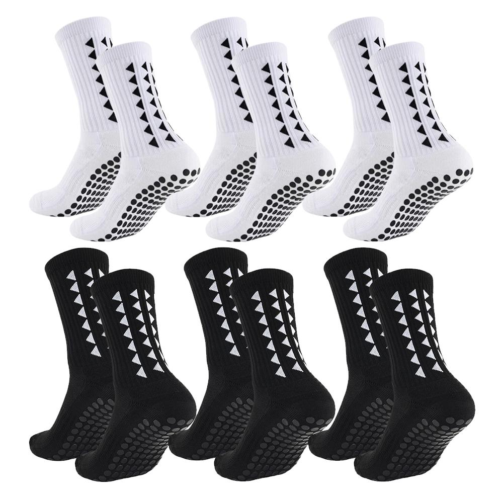 Herren Damen Fußball Grip Socken Frotteesohle Sportsocken Rugby Fußball Radfahren Laufen Übung Sportsocken 6 pairs bunt