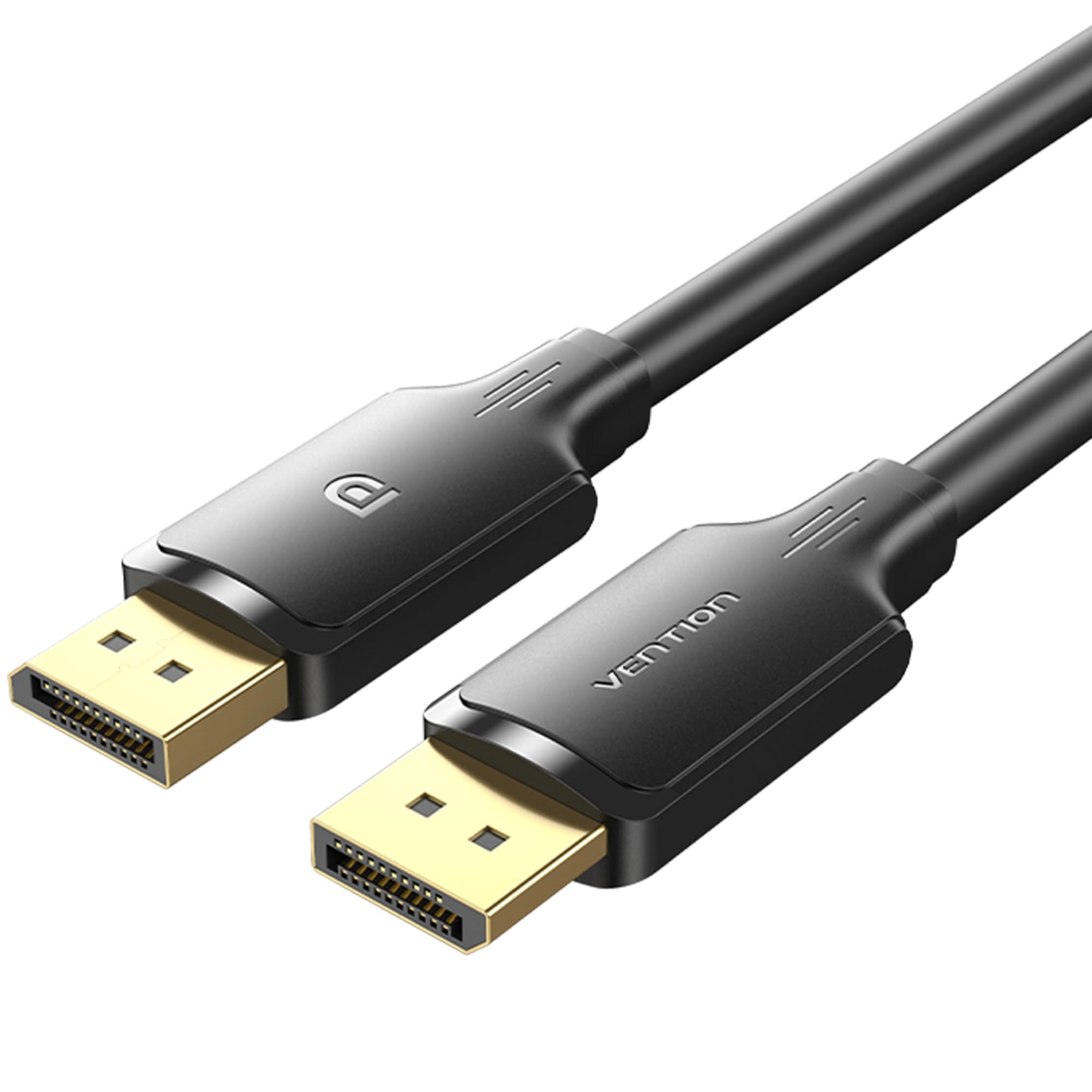 VENTION DP 5m HDCP 4K Metall 30AWG Kabel, Schwarz, Kompatibel, DP1.2 Stecker, Geflochten,