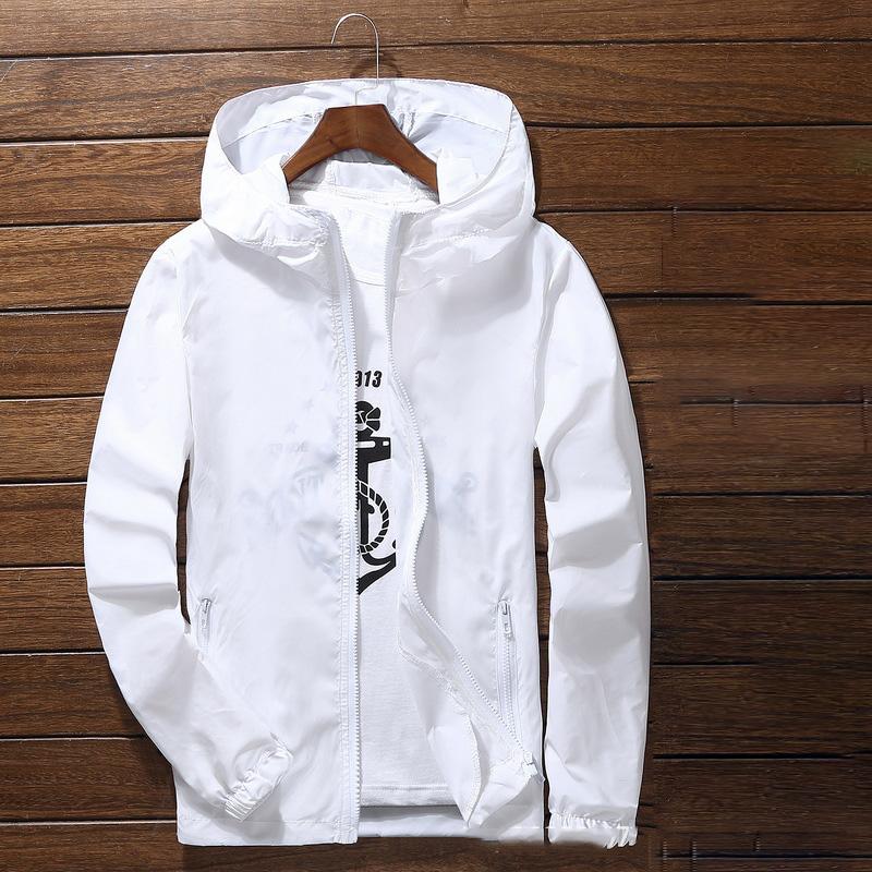 Schnelltrocknende Jacke Radfahren Laufen Sonnenschutz Wasserdicht UV Damen Herren Dünne Oberbekleidung Ultraleichte Jacke Herren Winddichte Jacke XL weiß