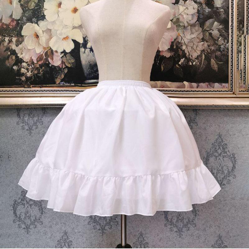 Bustle Damen Rock Klammer Puffy Rock Cosplay Täglich Lolita Fishbone Rock Klammer Einstellbar Gewalt Carmen Petticoat Rock weiß