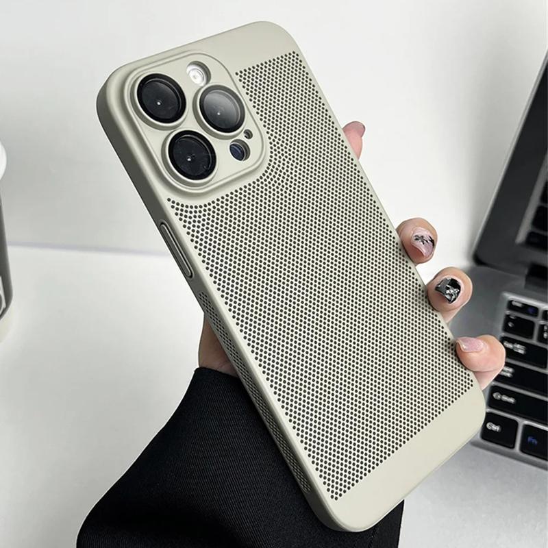Luxuriöse Wärmeableitungs-Telefonhülle für iPhone 16 15 14 13 12 11 Pro Max, galvanisierte Kühllinsen-Schutzhülle für iPhone 16 Pro Max For iPhone 15 Pro Max goldgelb