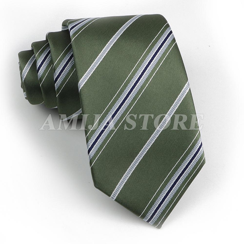 Herren Mode Krawatte 7,5cm Krawatte Salbeigrün Orange Streifen Krawatten Geschäftstreffen Anzug Hochzeitsfeier Büro Krawatte Herren Geschenk Accessoire CHINA