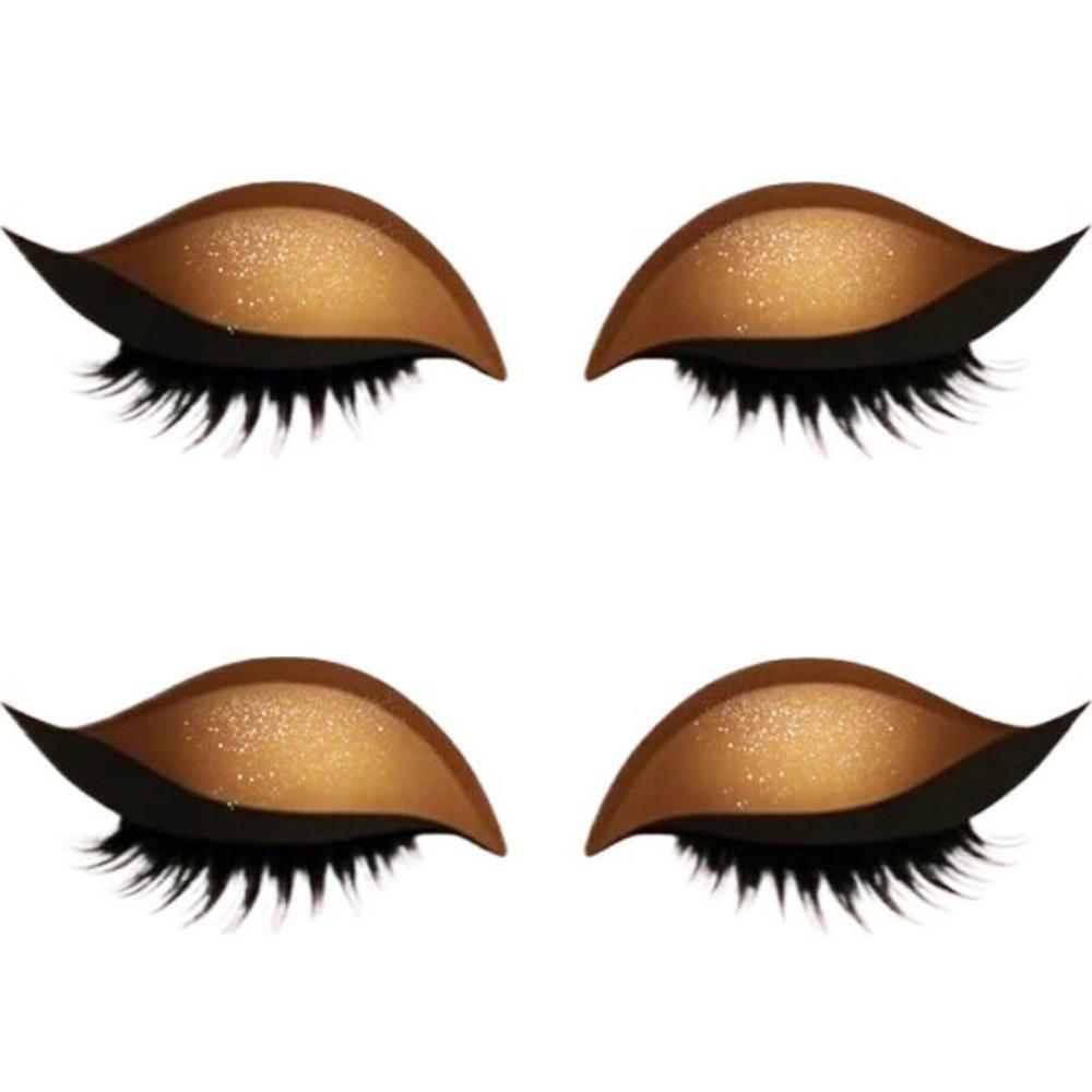 2 Paare Wiederverwendbare 3-in-1 Augen-Make-up-Sticker Schnelles Make-up Party-Make-up-Sticker Anfängerfreundlich 2Pairs Golden