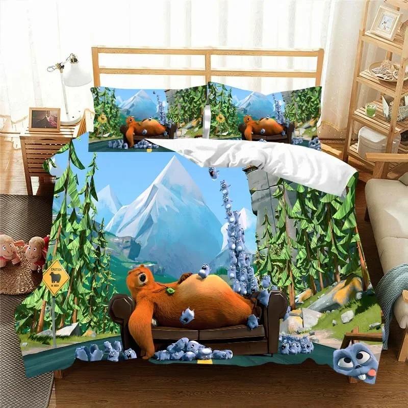 3D G-Grizzy und die Lemminge Bettwäsche-Set, Bettbezug, Tröster, Bett, Einzelbett, Zwillingsbett, Vollbett, Queensize-Bett, Jugend, Kinder, Mädchen, Jungen, Geschenk, Bettlaken AU Single 140x210cm