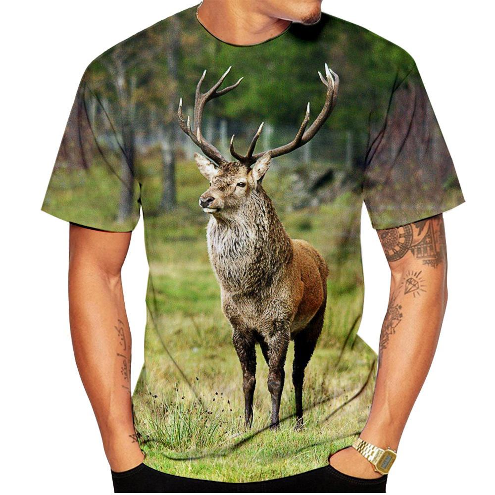 Sommer Neue Hirsch Tier 3D Druck O Neck T-Shirts Männer Frauen Kurzarm T-shirt Übergroßen Harajuku Tees Tops Kinder Kleidung L