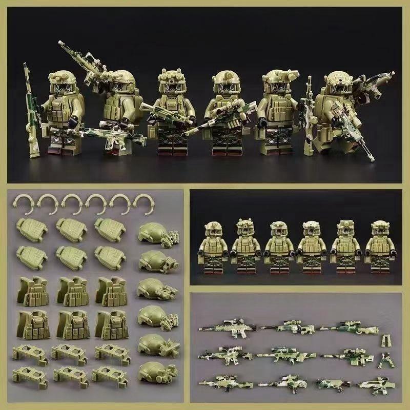 SWAT Ghost Humanoid Dolls, Kommando Spezialkräfte Armee Soldat Minifiguren Polizei Waffe Bausteine Spielzeug, Kinderspielzeug, Zeichentrickfigur No Box
