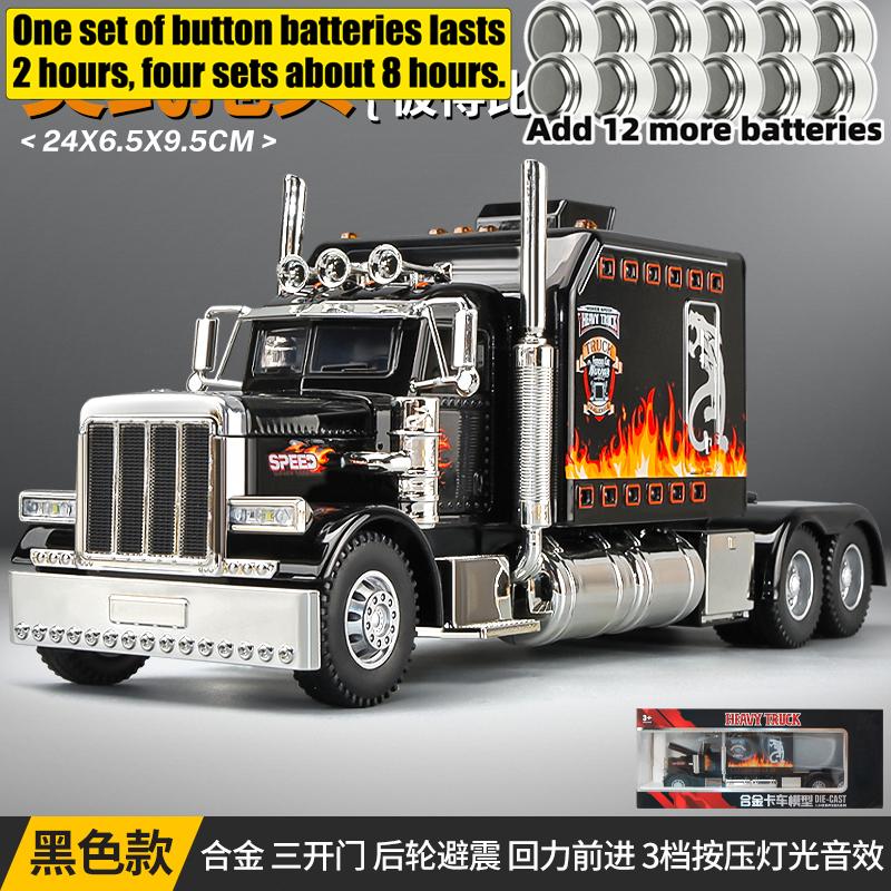 1:24 Peterbilt 389 Flammen-Lackierung Amerikanischer Schwerer Sattelschlepper Traktor Legierung Metall Druckguss Modellauto Zuhause Trendiges Schreibtisch Display Geschenk