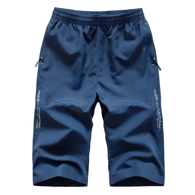 Sommersport Kurze Hose Schnelltrocknende Große Herren Freizeit 3/4 Hose Dünne Workout Herrenmode Baggy Shorts XXXL blau