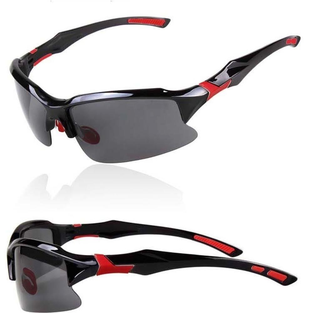 Herren Outdoor-Fahrradbrille, Mountainbike-Brille, Fahrrad-Sonnenbrille, polarisierte Brille rot/schwarz
