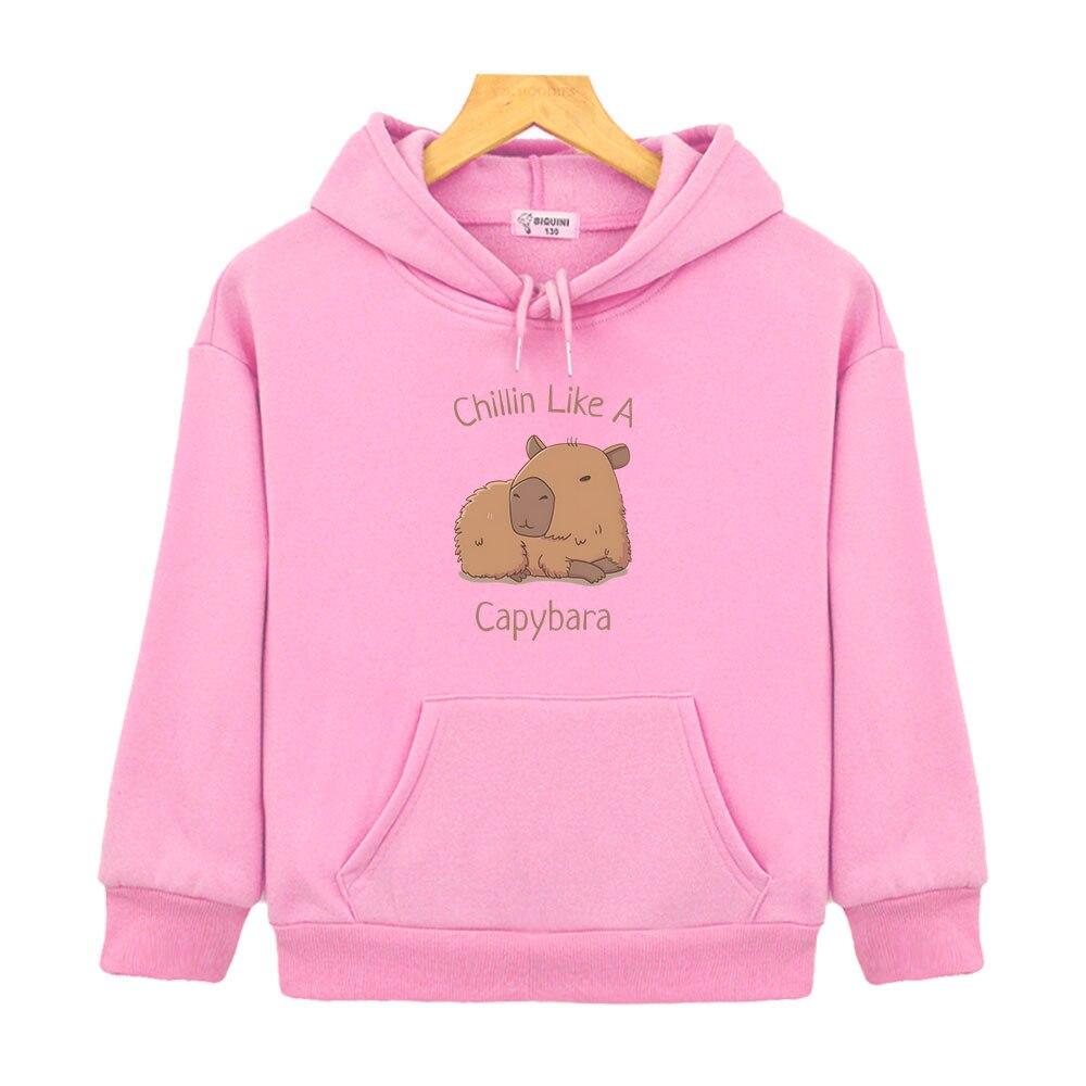 Capybara Hoodies Chilin Like A Sweatshirts Kinder Langarm Tops Kinder Pullover Mädchen Kleidung Y2k Kleidung Baby Jungen Kleidung 150