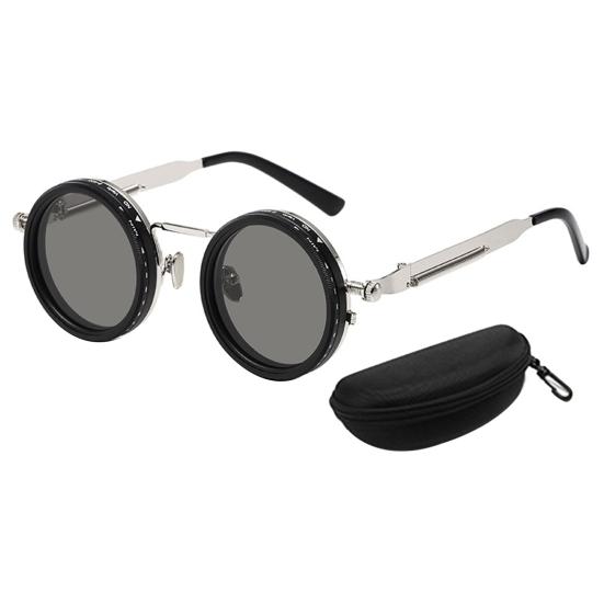 Verstellbare Tönung Polarisierte Sonnenbrille 1-9 Stufe Runde Brille mit ND-Filtergläsern für Herren UV-Schutz Brille für Strandreise