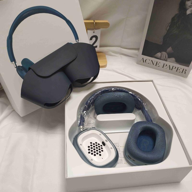 Kopfmontierte kabellose Bluetooth 5.0 Kopfhörer mit Mikrofon, Siri Pop-up-Fenster, Sport-Bluetooth-Bügel, abnehmbare magnetische Ohrpolster, schwere Bass-Kopfhörer blau