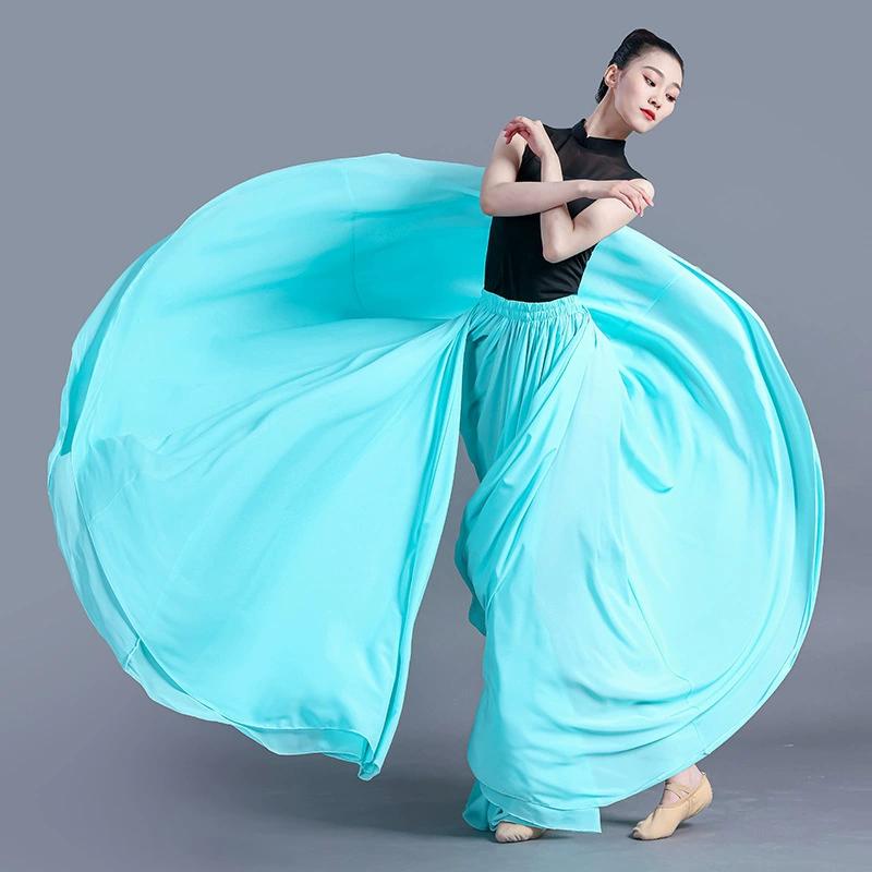 360/540/720 Grad Chiffonrock Ballett Bauchtanz Damen Zigeuner Lange Röcke Tänzerin Trainingskleidung Verschiedene Tanzröcke 720 degrees 95cm grün