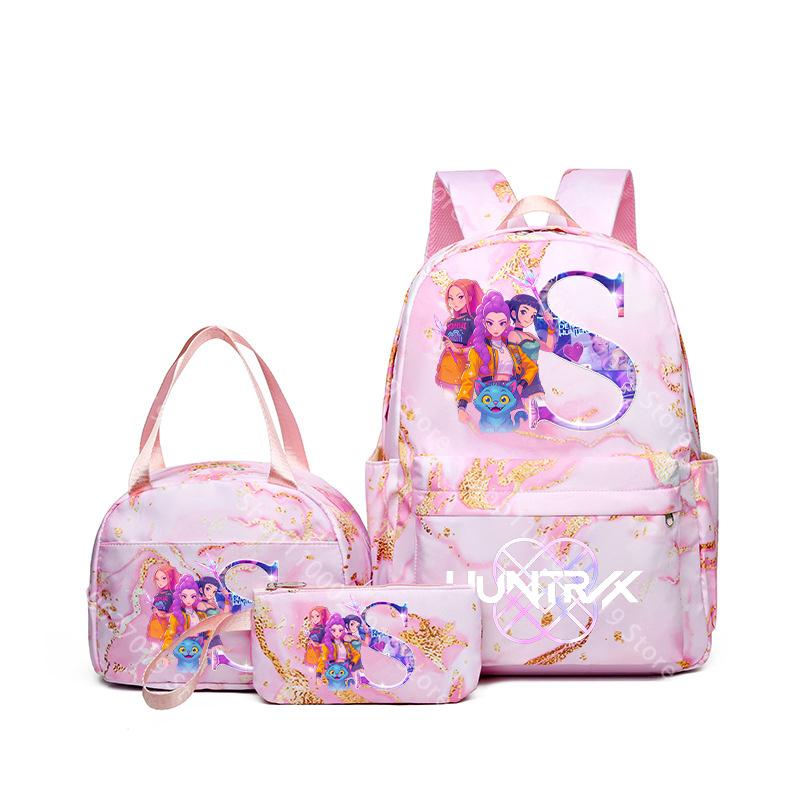 3tlg./Set KPop Dämonenjägerinnen Schultasche Lunchtasche Mäppchen Schüler Cartoon Rucksack Bento-Beutel Stifttaschen Schulbedarf Geschenk