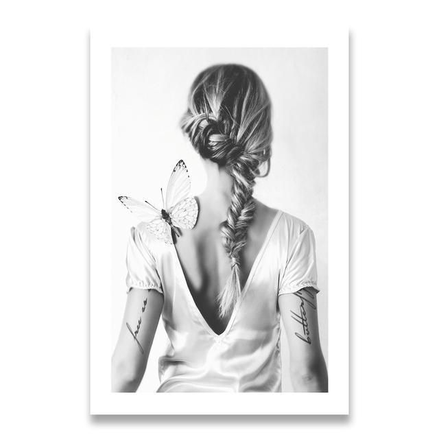 Nordische Poster, Schwarz-Weiß-Leinwandbilder, schöne Fotos, Wände, Wohnzimmerkunst 40cm×60cm NoFrame