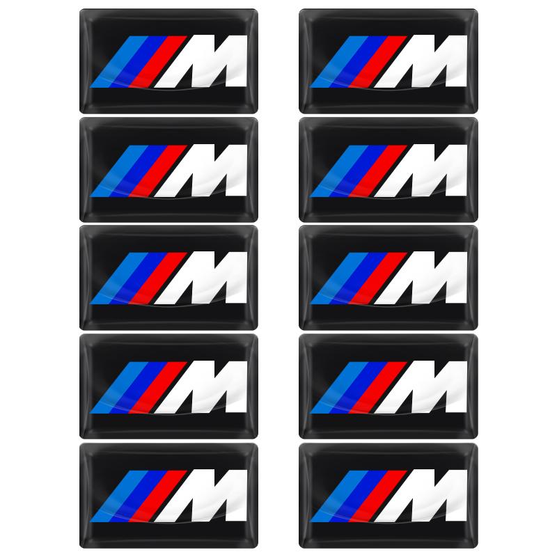 2/10 Stück Kohlefaser M LOGO Emblem Lenkrad Auto 3D Aufkleber Für BMW M X5 X6 E90 E92 E93 F20 F21 F30 F31 F32 E60 E46 POWER 10PCS M
