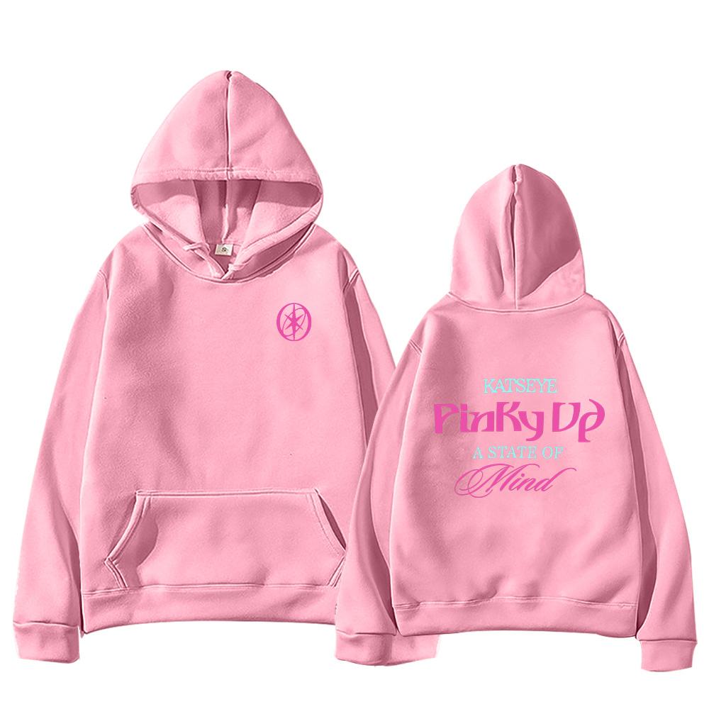 Katseye PINKY UP Kpop Print Hoodies Trendig Herren Damen Y2k Kapuzenpullover Sweatshirt Fleece Übergroß Trainingsanzug Streetwear Fans Geschenke Oberteile Jacken Anime Hoodie XL rosa