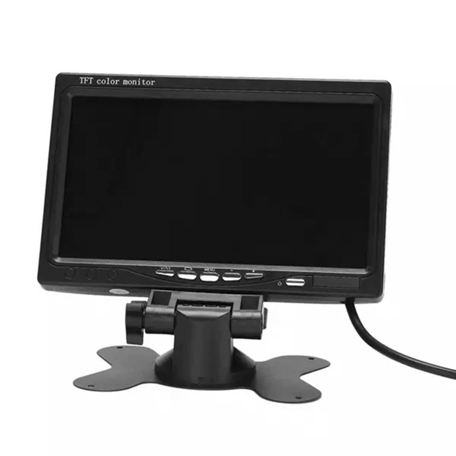 7 Zoll HD Monitor Display Bildschirm TFT Auto Bildschirm Monitor HD 1024x600 Display AV Eingang Eingebaut schwarz