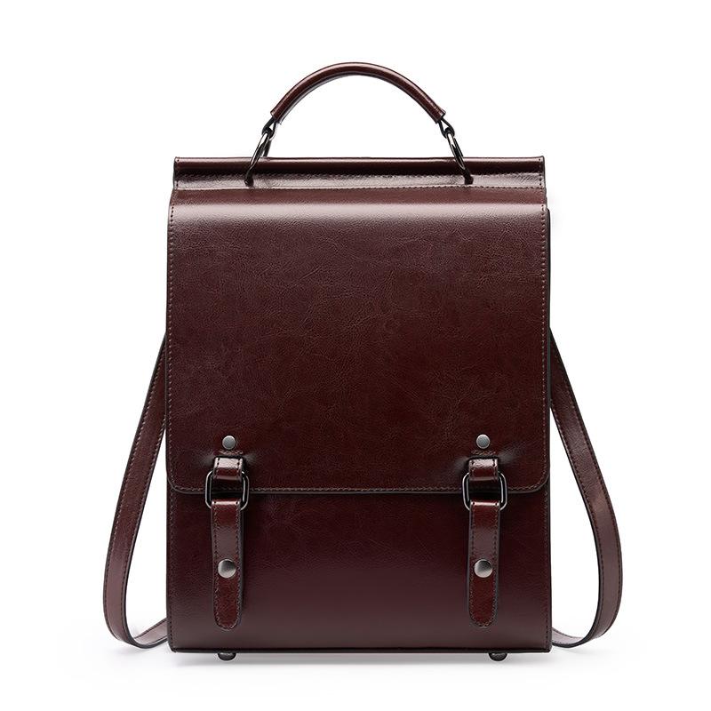 Neu Echtes leder Rucksack für Frauen Mode Vintage Hohe Qualität Dame Einfache Rindsleder Computer Rucksack Schulter