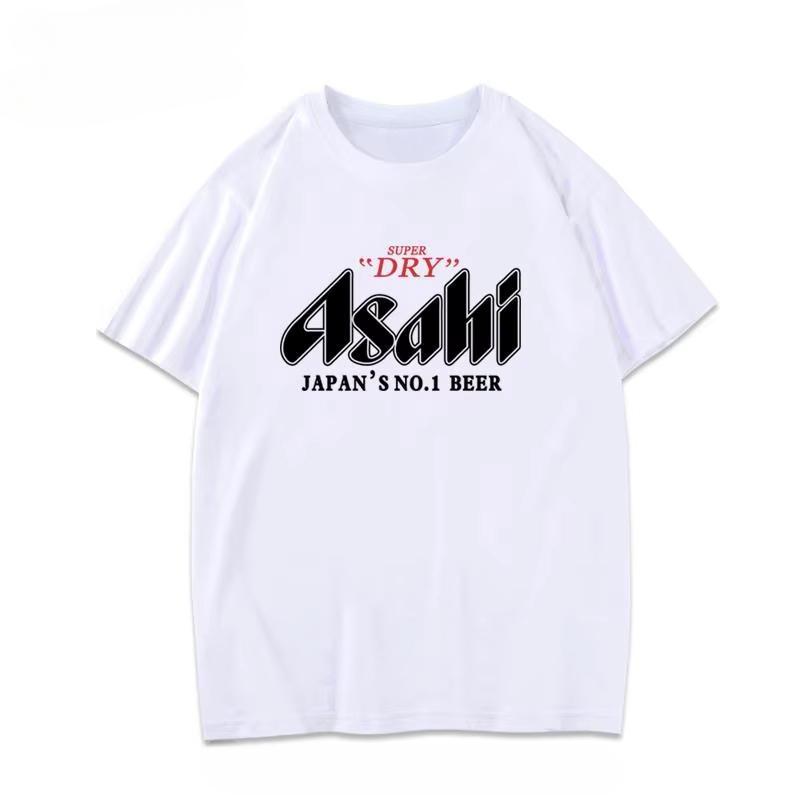 Japan Asahi Bier T-Shirt Asahi Japanisches Bier Kurzärmliges Japanisches Lockeres Sommer Herren und Damen Paar Baumwolle Kurzarm Druck M