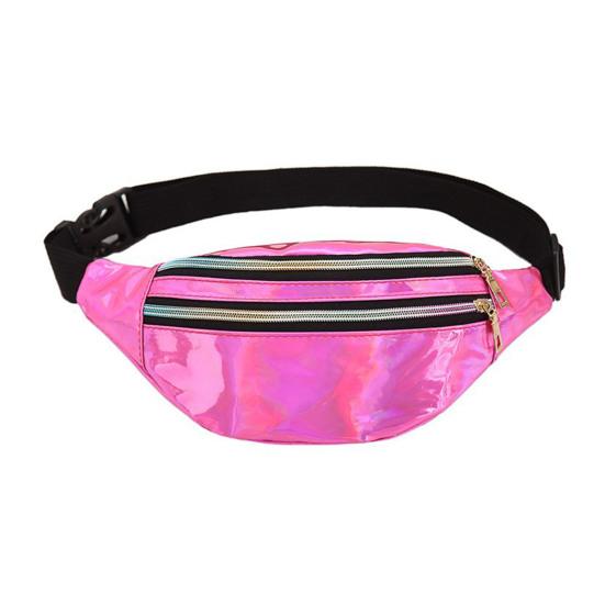 Schillernde Hüfttasche, Glitzer-Gürteltasche, wasserdichte Bauchtasche, Kunstleder, Bauchtasche mit 3 Taschen für Reisen, Party, Strand, Musikfestival
