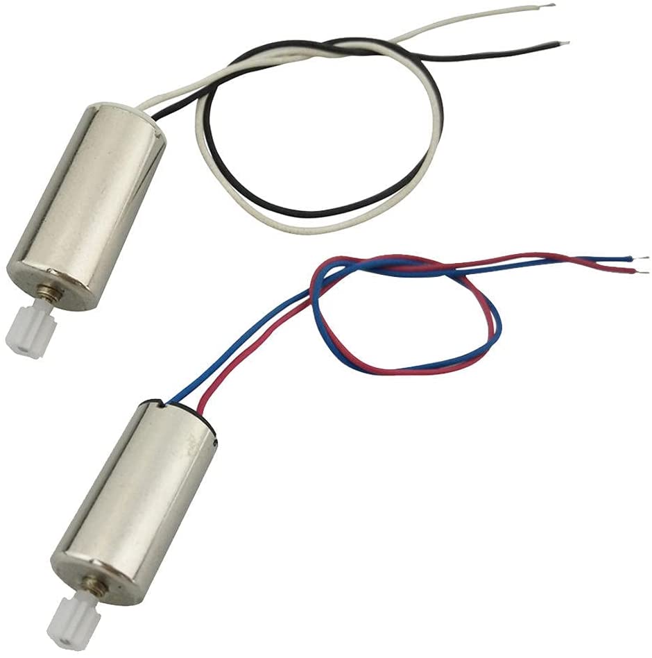 Motorenset für Syma X5SW X5SC Drohne | 2er-Pack | 1 im Uhrzeigersinn + 1 gegen den Uhrzeigersinn | Ersatzteile | Silberner Kunststoff silber