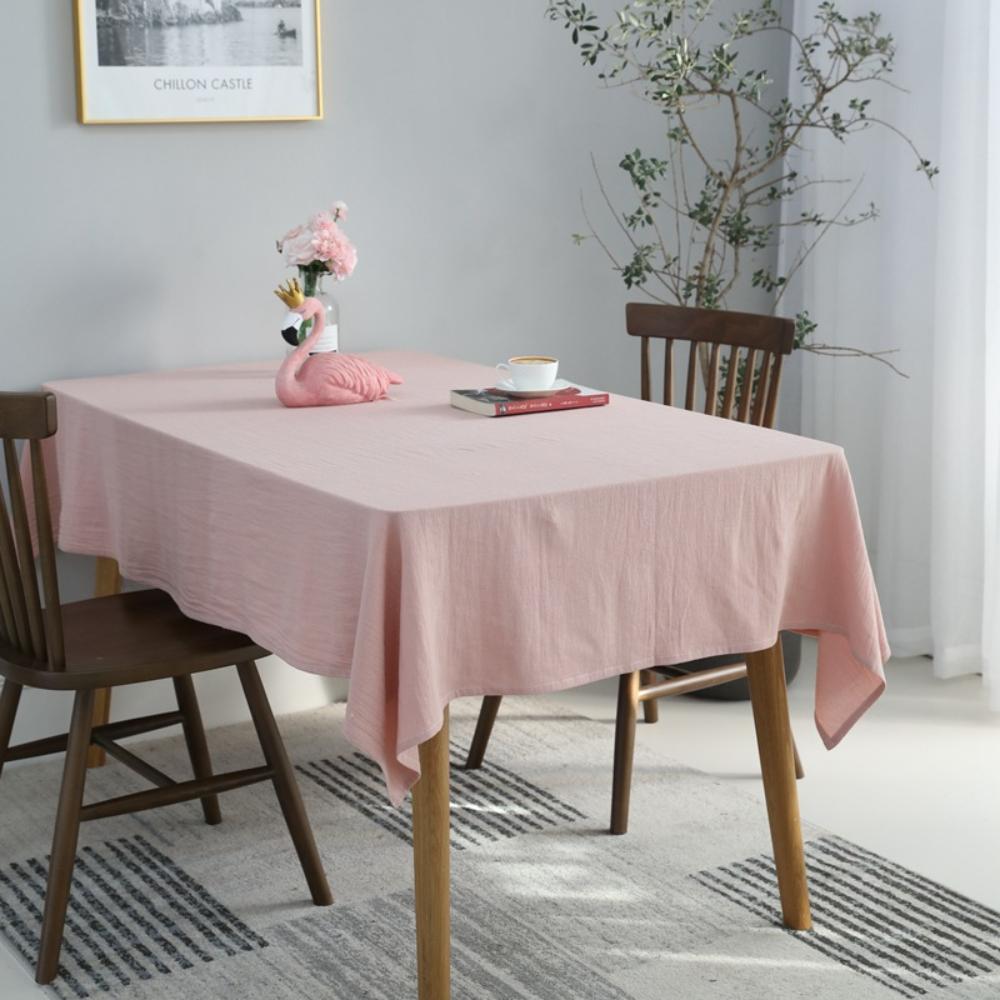Tischdecke aus 100 % Baumwolle, einfarbig, Tischdecken in reiner Farbe für rechteckige Tischdecken, Babyparty, Küchenpartys, Weihnachtsdekoration 90x90cm rosa