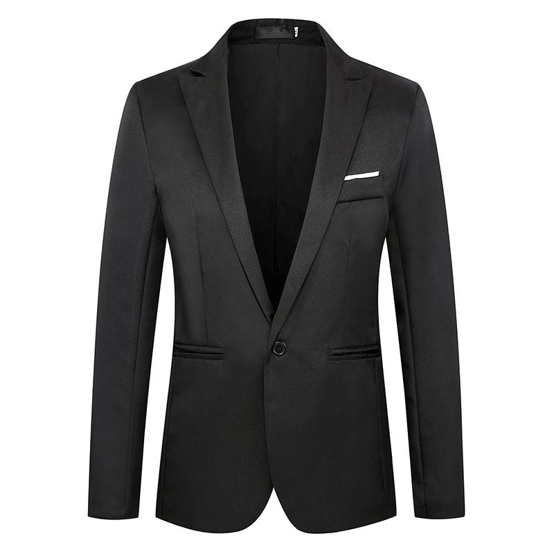 Sommer Herren Freizeitanzug Business Büro Trendy Bügelfrei Anti-Falten Anzugjacke Einfarbig Slim Fit Herrenanzug XXXL schwarz