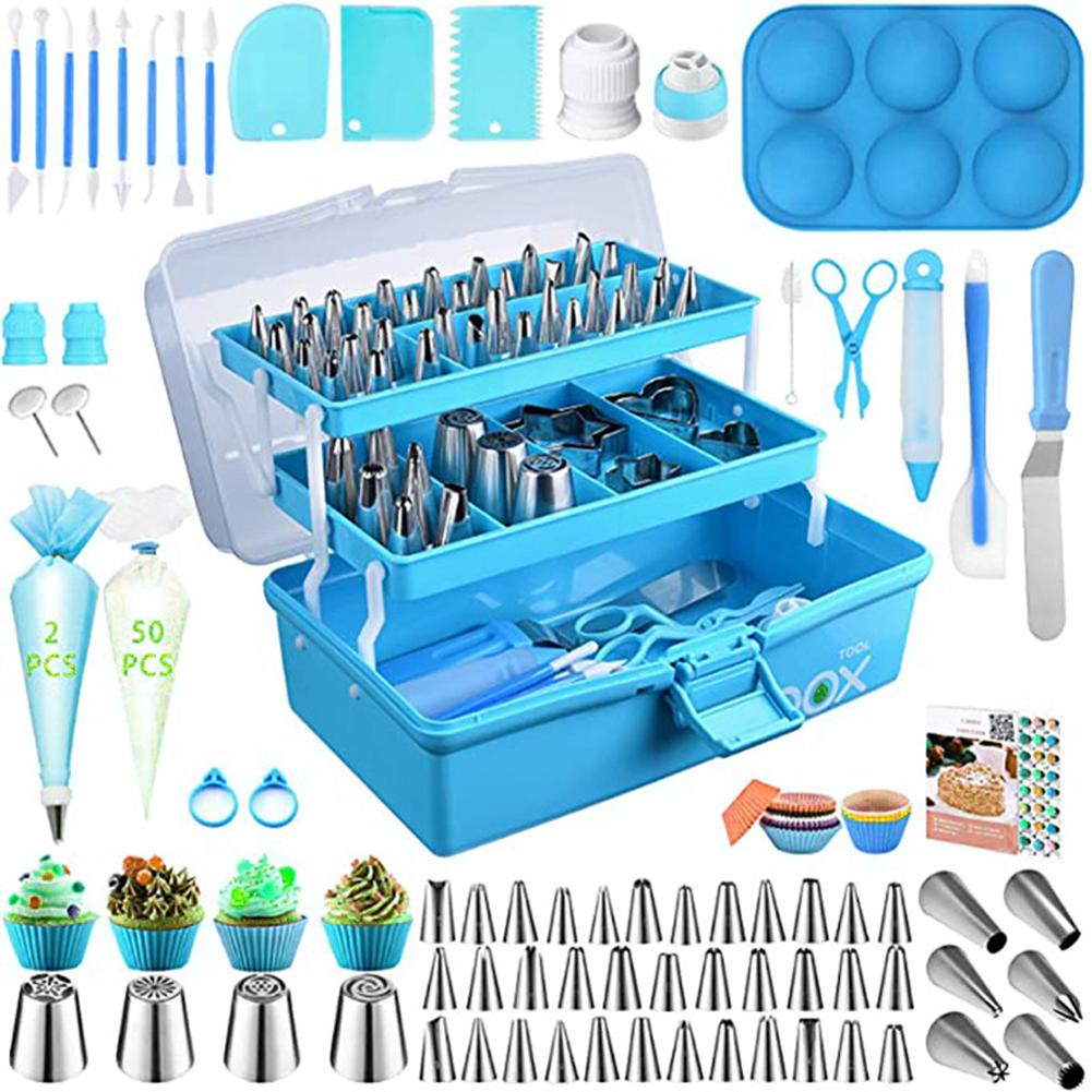 236pcs Kuchen Dekoration Mund Set Kuchen Dekoration Werkzeug Cupcake Dekoration Kit Cookie Dekorieren blau