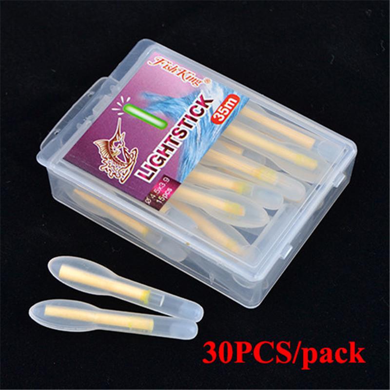FISH KING 30 Teile/paket 4,5*39mm Licht Stick Mix Größe Glühbirne form gerade stick Für Angeln Float beige
