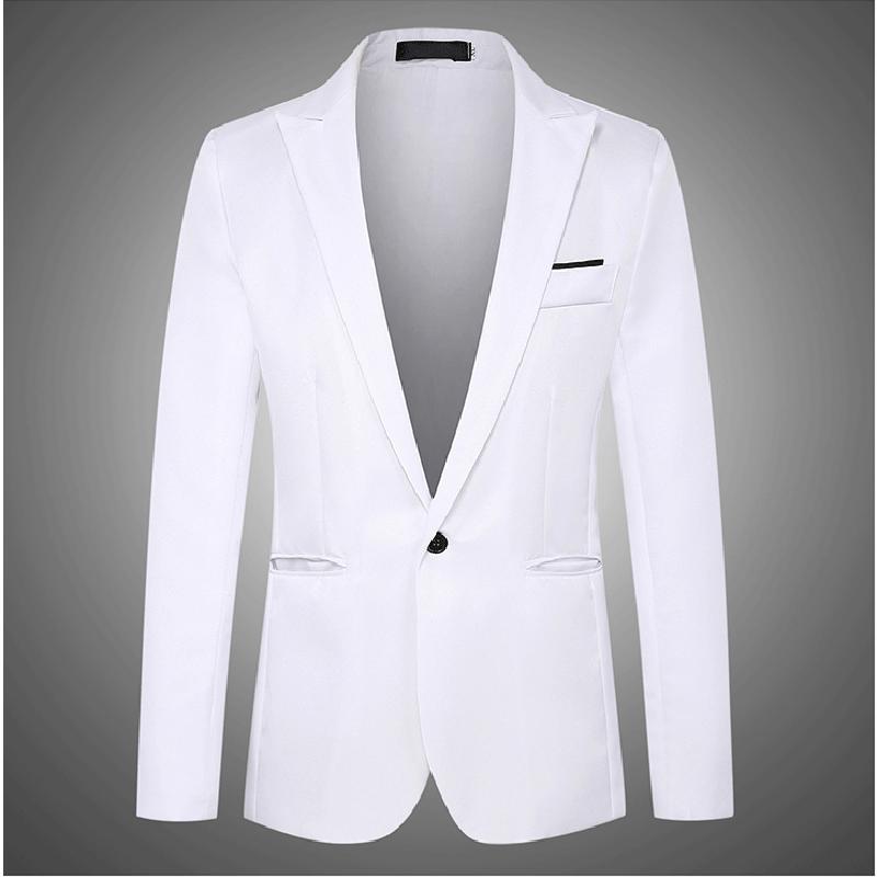 Sommer Herren Freizeitanzug Business Büro Trendy Bügelfrei Anti-Falten Anzugjacke Einfarbig Slim Fit Herrenanzug XXXL weiß