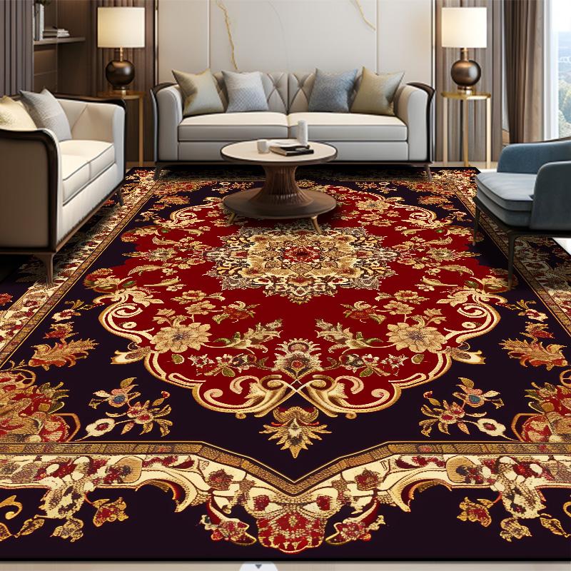 Persische Luxus Wohnzimmer Teppiche Rutschfest Große Fläche Sofa Couchtisch Matte Dekoration Schlafzimmer Lounge Teppich Waschbare Bodenmatte 160x230cm 63x90in