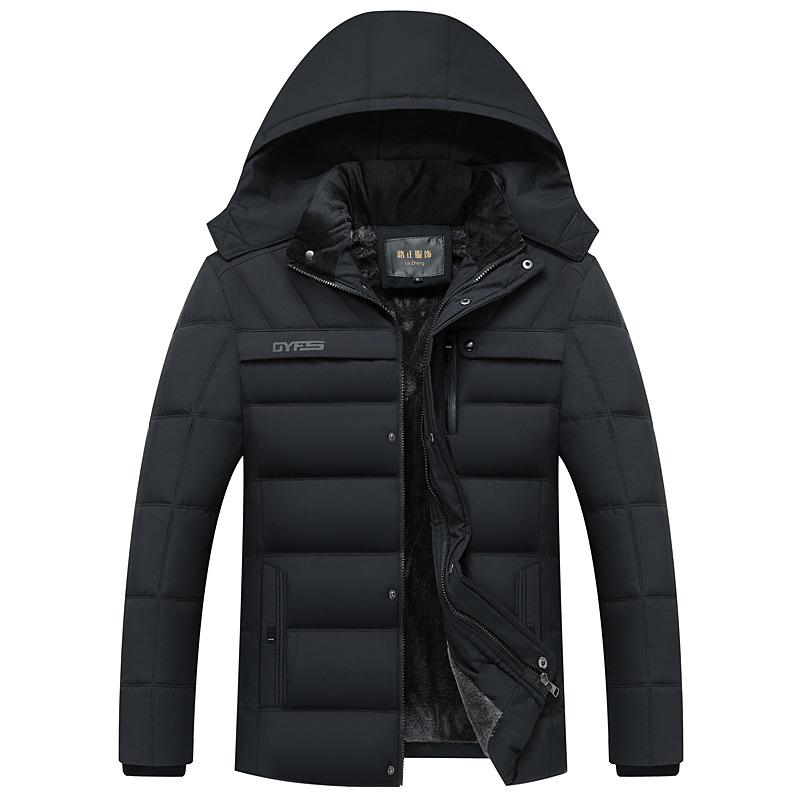 Herren Herbst und Winter Warme Jacke mit Kapuze Verdickte Outdoor Warme Winddichte Jacke Gefütterte Jacke M