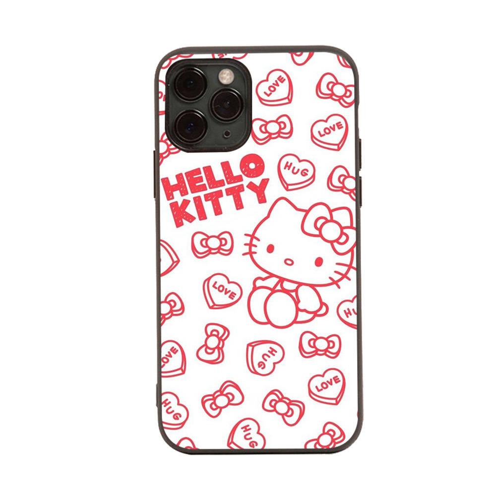 HK6 Schöne Hello Kitty Schwarze Softcase für Samsung Note 20 Lite S24 Ultra S23 A03 A05 A06 A11 A71 A15 A16 A13 A24 A25 A33 A52 A53 A50 M55 M35 Plus Samsung S10E grün