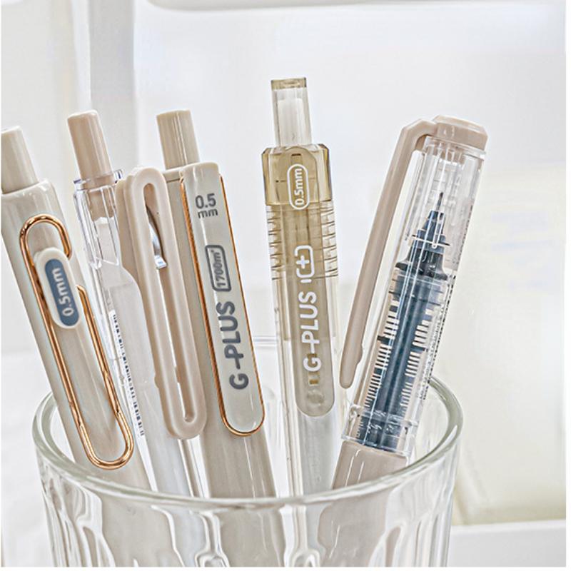 5 teile/satz Ins Einfachheit Gel Stift Koreanische Einfarbig 0,5 MM Schwarz Nette Stifte Schöne Schreibwaren Stifte Schule Student/büro Liefert beige