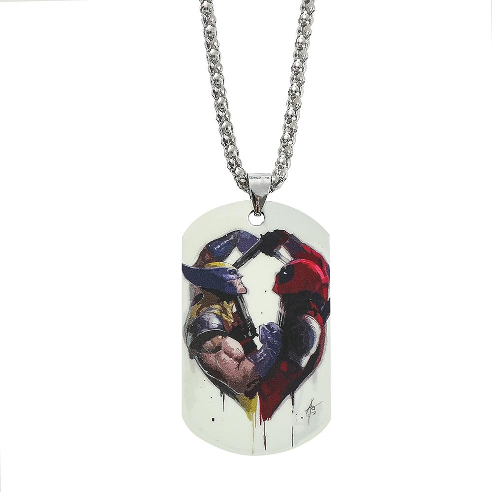 Marvel Deadpool & Wolverine Halskette Beste Freunde Herz Deadpool & Wolverine Halskette für Damen Herren Cosplay Schmuck Geschenk white