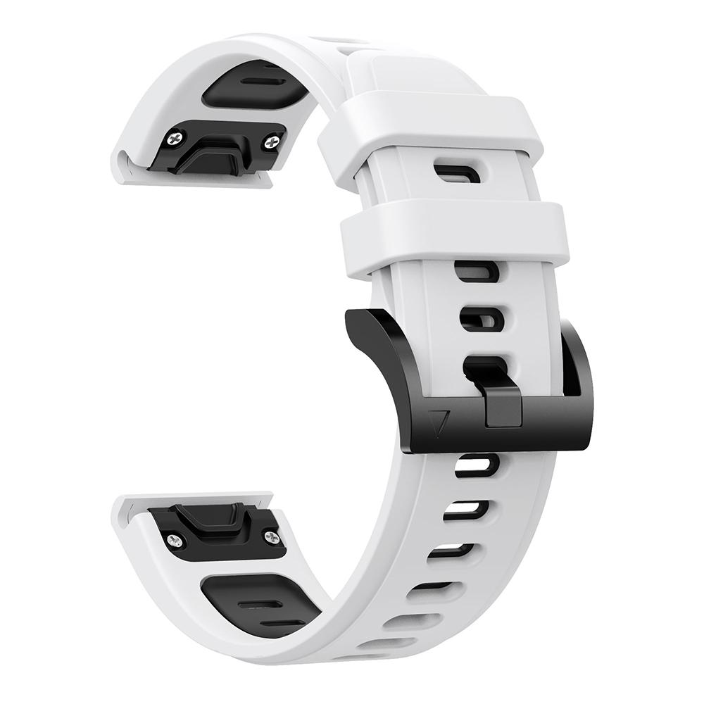 22mm 26mm Silikonarmband für Garmin Fenix 7 7X 6 6X 5 5X Quick Fit Armband für Garmin Fenix 3/3 HR/3 Sapphire Smart Watch Band 26mm (For Fenix 7X 6X 5X) schwarz/weiß
