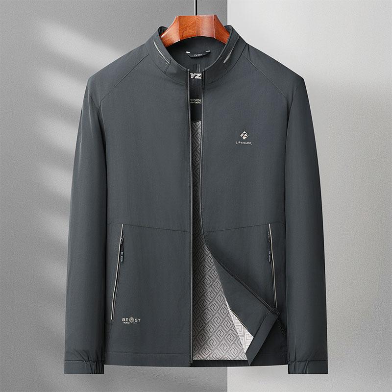 Frühling und Herbst Neue Dünne Jacke herren Stehkragen Jacke Herren Outdoor Mittleren Alters Jacke 4XL